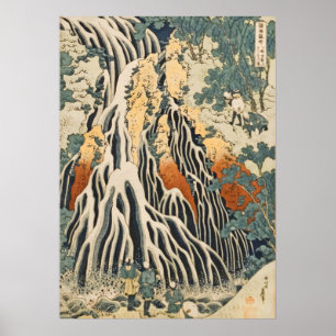Hokusai - Wasserfall Amida Poster