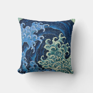 Hokusai Weibliche Welle Vintage Ozean Kissen