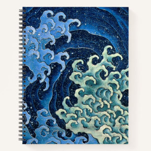 Hokusai Weibliche Welle Vintage Ozean Notizbuch