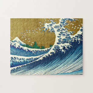 Hokusai-Welle-Muster: Japanische Ukiyo-e-Kunst