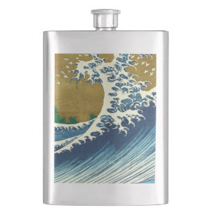 Hokusai-Welle-Muster: Japanische Ukiyo-e-Kunst Flachmann