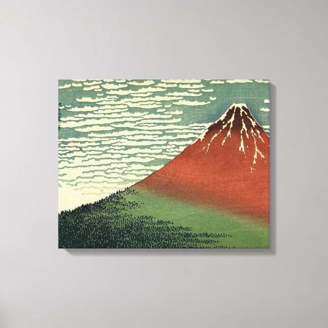 Hokusais Ukiyo-e South Wind Clear Sky oder Red Fuj Leinwanddruck (Vorderseite)