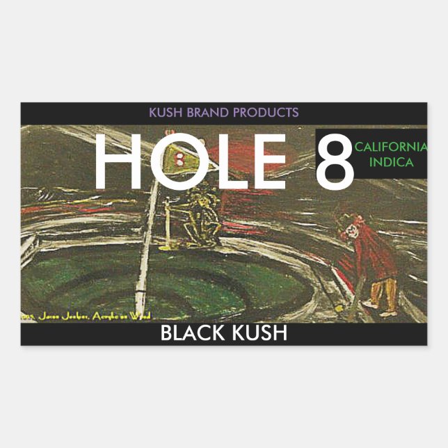 HOL 8 SCHWARZ KUSH RECHTECKIGER AUFKLEBER (Vorderseite)