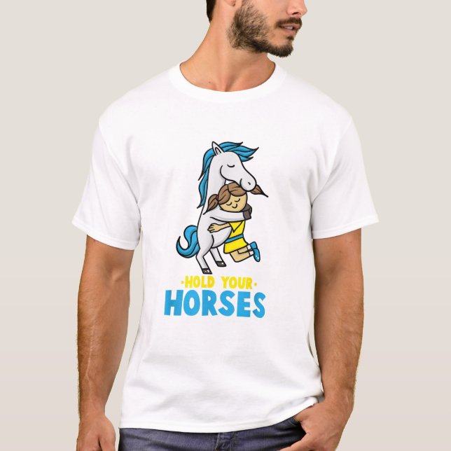 Hol deine Pferde T-Shirt Geschenke für Girls Wome (Vorderseite)