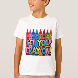 Hol deinen Crayon an! Happy Cartoon Crayons Art T-Shirt
