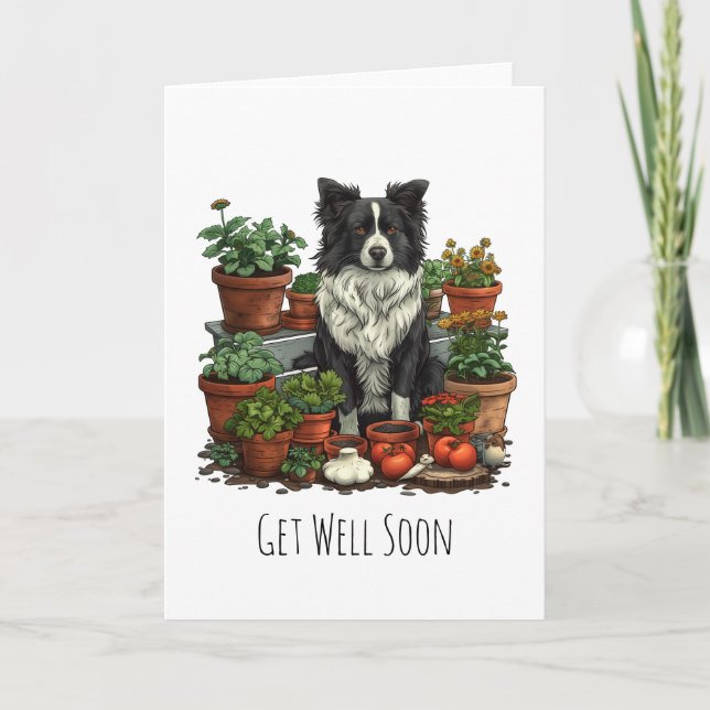 Hol dich bald an der Grenze zum Collie Garening Karte (Vorderseite)
