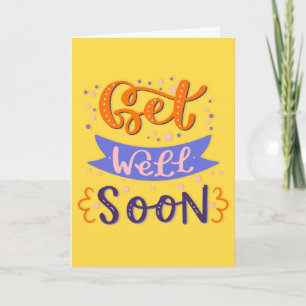 Hol dich bald in moderne, farbenfrohe Typografie Karte