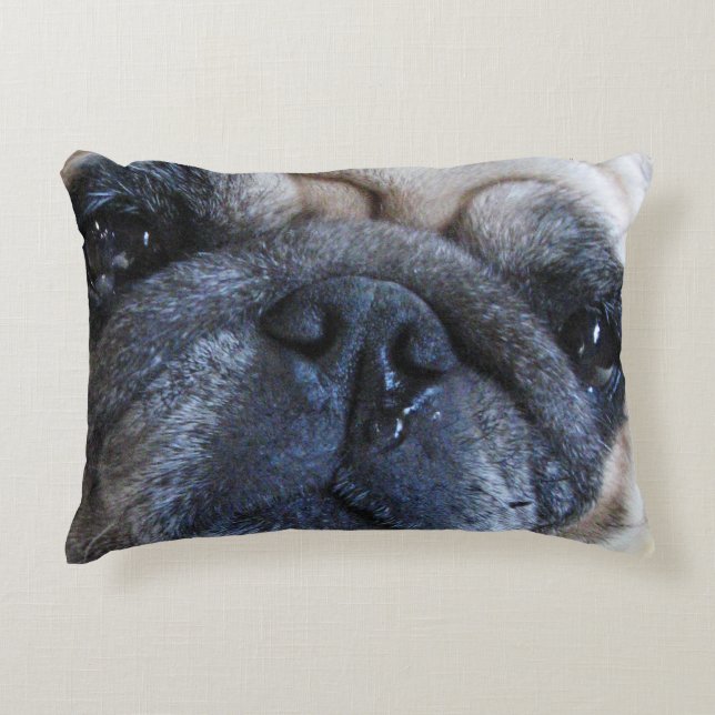 Hol dir bald einen tollen Mops-Hund Dekokissen (Vorderseite)