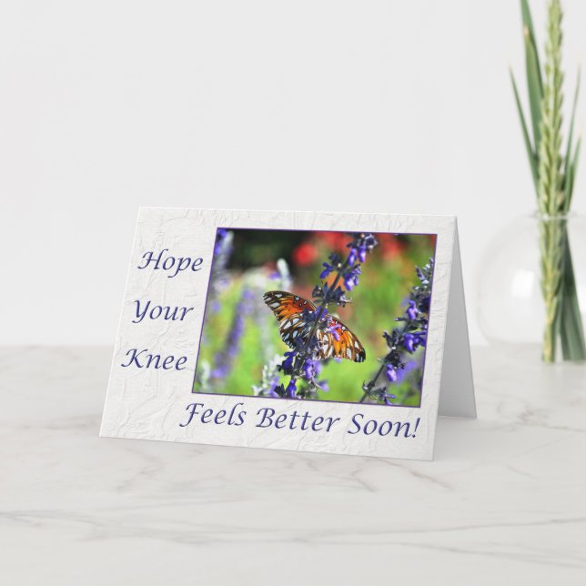 Hol dir bald Knee Butterfly Floral Karte (Vorderseite)
