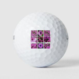 Hol dir bald Pink African Daisy Foto Collag Golfball