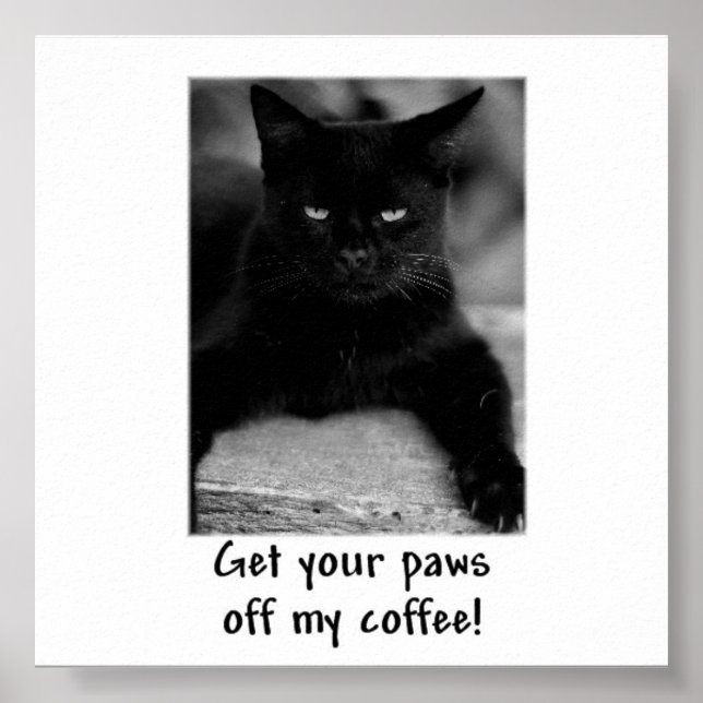 Hol dir deine Paws von meinem Kaffee! Funny Cat Po Poster (Vorne)