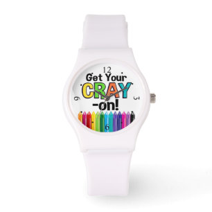 Hol dir deinen Cray On Rainbow Crazy Crayon Art Te Armbanduhr