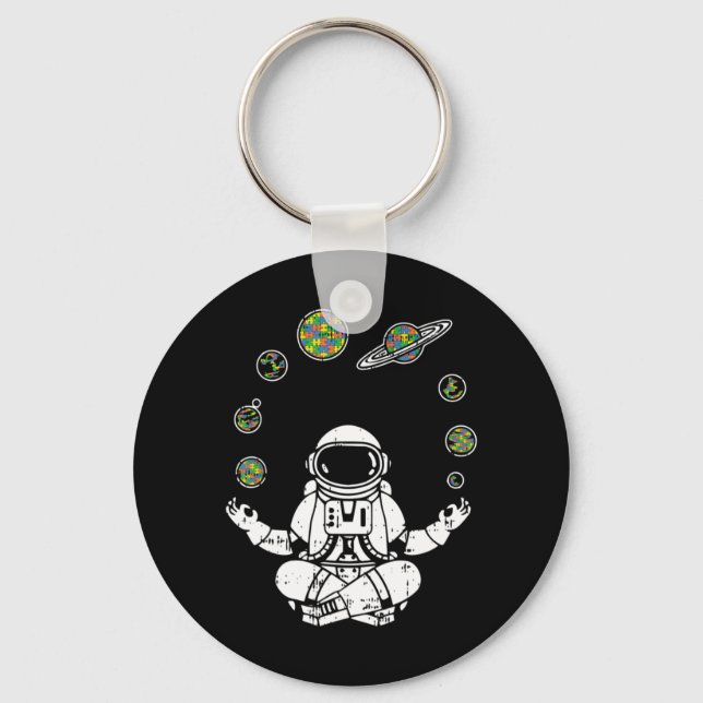 Hol dir diesen Yogastronauten-T - Shirt zum Geburt Schlüsselanhänger (Vorderseite)