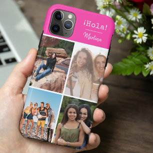 ¡Hola! 4 FotoCollage Hell rosa Personalisiert Case-Mate iPhone Hülle