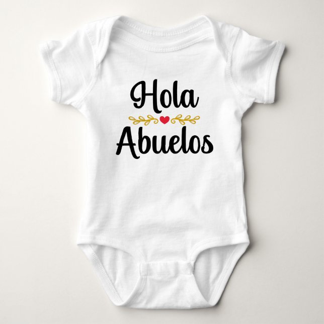 Hola Abuelos Ankündigung der spanischen Schwangers Baby Strampler (Vorderseite)