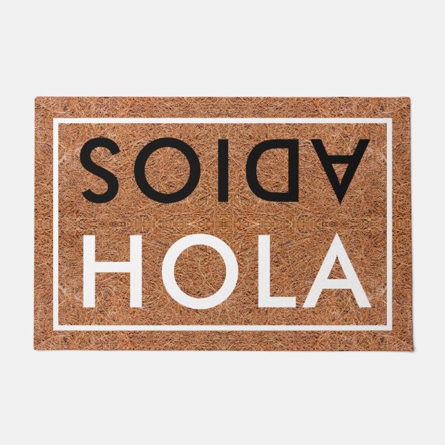 Hola Adios Spanish Welcome Coir Fußmatte (Vorderseite)