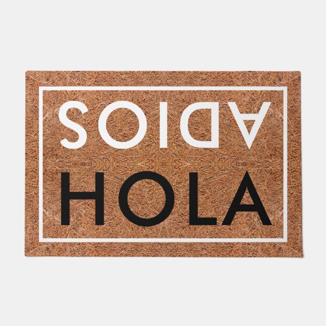 Hola Adios Spanish Welcome Coir Fußmatte (Vorderseite)