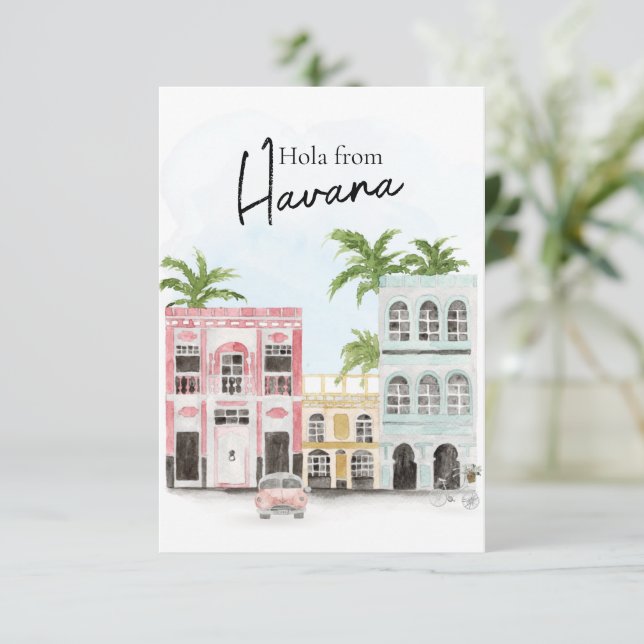 Hola aus Havana Kuba Einladung (Stehend Vorderseite)