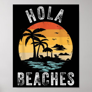 Hola Beaches Funny Aloha Beach Familienurlaub Poster