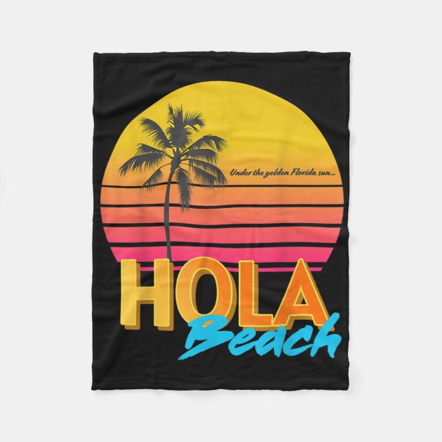 Hola Beaches Sommerurlaub Fleecedecke (Vorderseite)