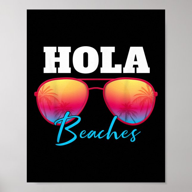 Hola Beaches Sommerurlaub Hawaii Poster (Vorne)