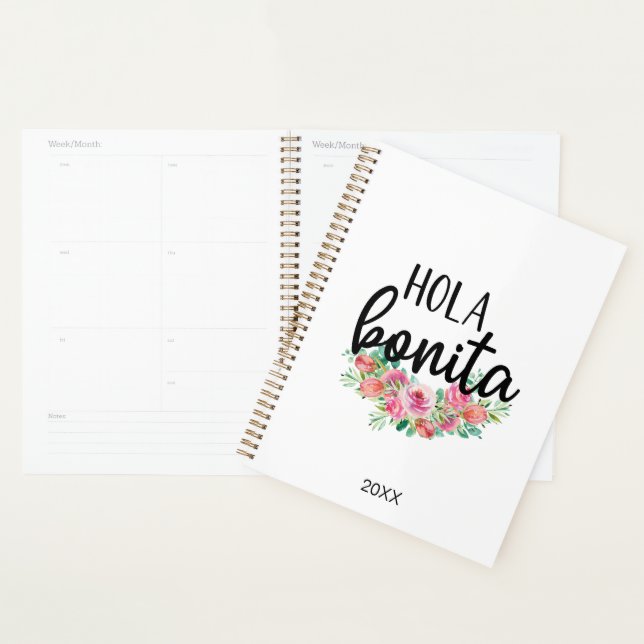 Hola Bonita Rose espagnol Typographie chic moderne (Devant avec enveloppe)