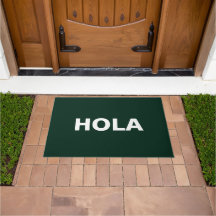 Hola dunkelgrün und weiß Spanisch Hallo minimalist