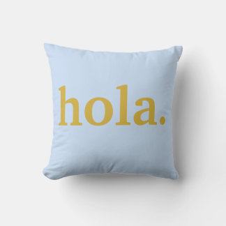 Hola Gold Script & Blue Kissen