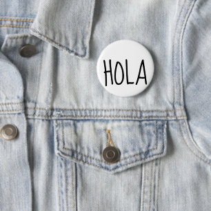 Hola Hello En Espanol Button