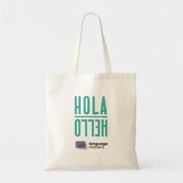 Hola/Hello-Tasche von Language Matters Tragetasche (Vorne)