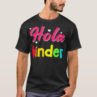 Hola Kinder Zurück zur Schule Kindergarten Spanisc T-Shirt
