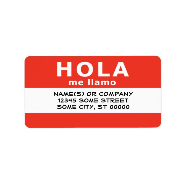 Hola me llamo adressaufkleber (Vorne)