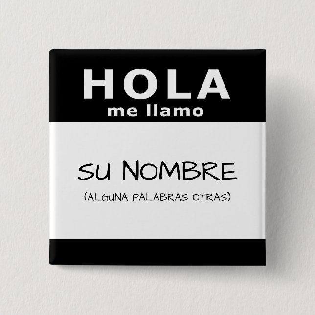 Hola me llamo button (Vorderseite)