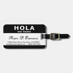 hola me llamo (schwarz) gepäckanhänger