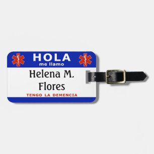 HOLA me llamo y tengo la demencia Gepäckanhänger