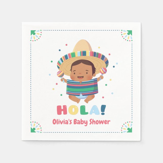 Hola Mexican Boy Fiesta Babydusche Serviette (Vorderseite)
