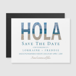 Hola Mexico Beach Hochzeit Save the Date Magnetkarte