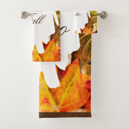 Hola Otoño Botanische Moderne farbenfrohe Herbstgä Badhandtuch Set