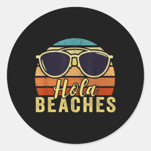 Hola Strände Funny Beach Urlaub Sommerferien Gif Runder Aufkleber