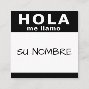 hola su nombre platz quadratische visitenkarte