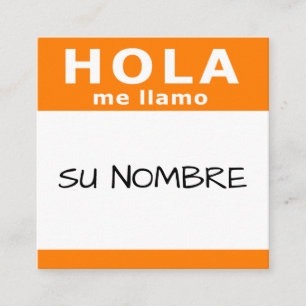 hola su nombre platz quadratische visitenkarte