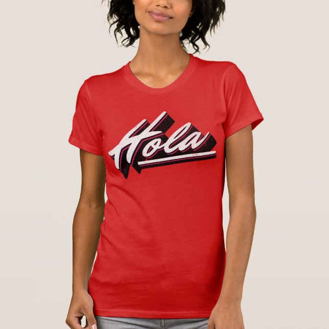 Hola-Textentwurf T-Shirt (Vorderseite)