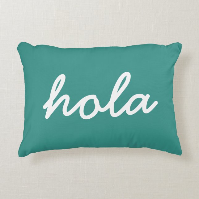 Hola Turquoise Kissen für Wohnzimmerdekoration (Vorderseite)