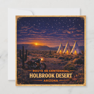 Holbrook Arizona 100 Jahre Desert Wigwam Nacht Karte