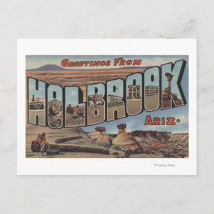 Holbrook, Arizona - Große Buchstabenszenen Postkarte