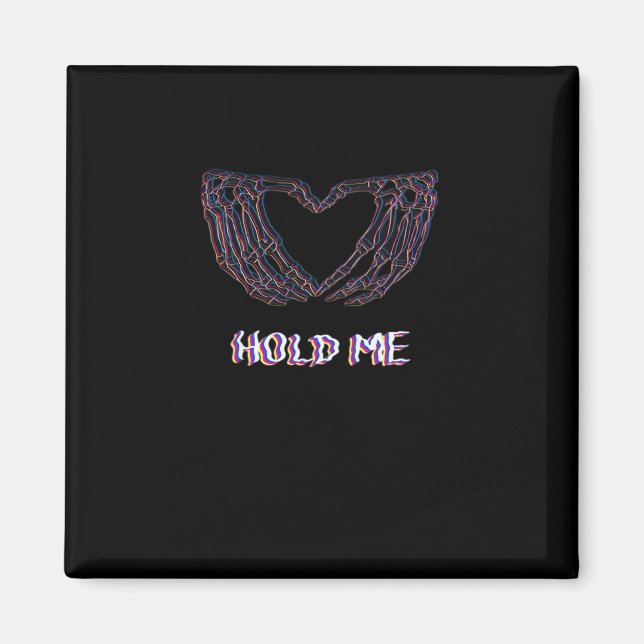 Hold Me Classic - Skeletton Handherz Magnet (Vorne)