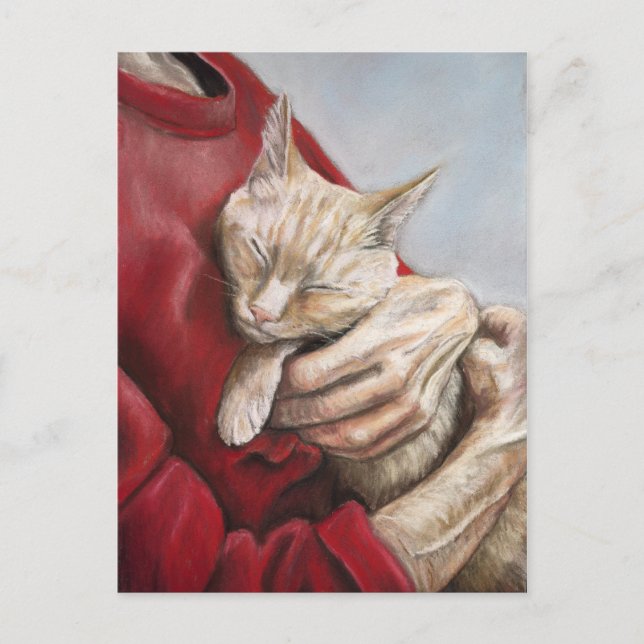 Hold Me Tight Cat Art Postcard Postkarte (Vorderseite)