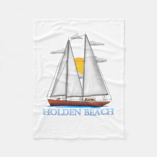 Holden Beach Coastal Nautical Sailing Fleecedecke