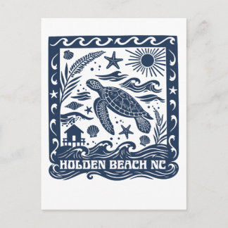 Holden Beach NC Meeresschildkröten-Kunst Postkarte