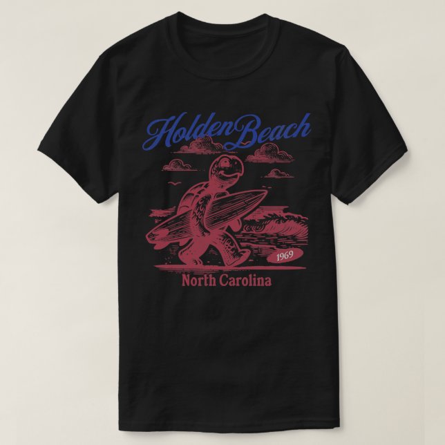 Holden Beach North olina Surfsee Schildkröte T-Shirt (Design vorne)
